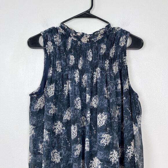 Joie Limited Edition Navy Floral Baltic Print Swing Dress Summer Chic Medium - Picture 3 of 10